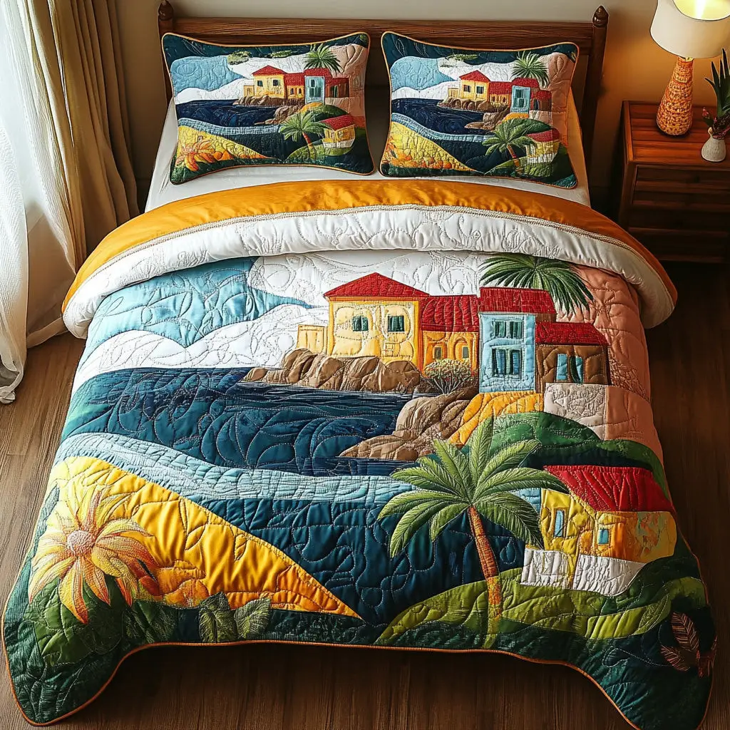 Seaside Siena Quilted Bedding Set Ultra-Soft Bedding Set for a Hotel-Like Experience Seaside Siena Quilted Bedding Set Ultra-Soft Bedding Set for a Hotel-Like Experience - Image 1
