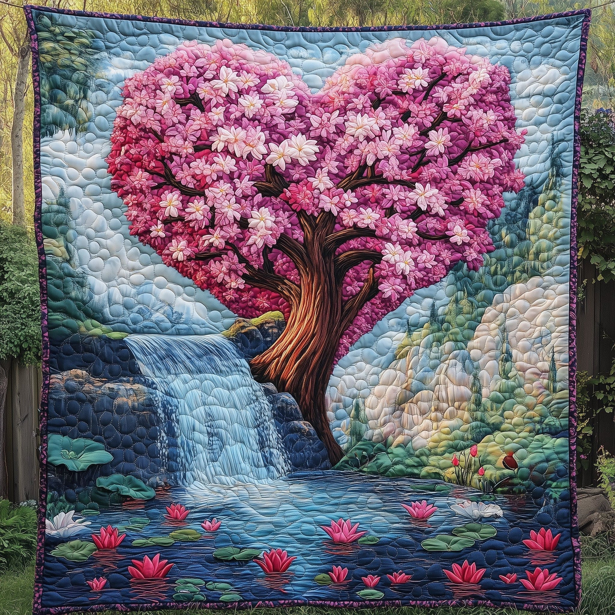 Season Of Blossoms Quilted Blanket Artisan Home Decor Best Valentines Gifts For Her