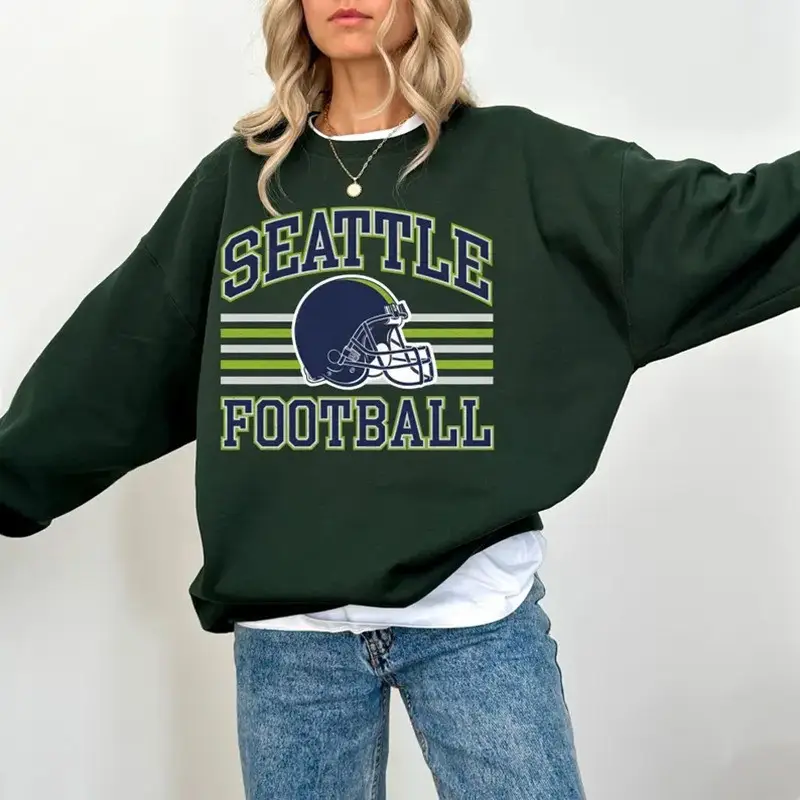 Seattle Football Sweatshirt Game Day Clothes Seattle Seahawks Merch Fan Gear Gifts For Her