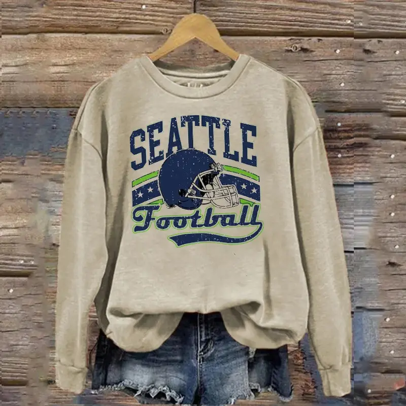 Seattle Football Sweatshirt Women's Seattle Seahawks Merch Unique Gifts For Football Fans