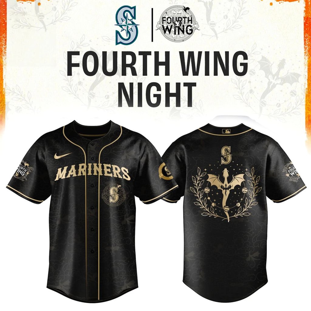 Seattle Mariners Fourth Wings Night 2026 Black Jersey Seattle Mariners Merch Gifts For Fans