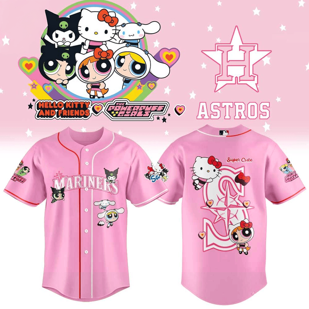 Seattle Mariners x Blossom Bubbles Buttercup x Hello Kitty Jersey Birthday Gift For Her