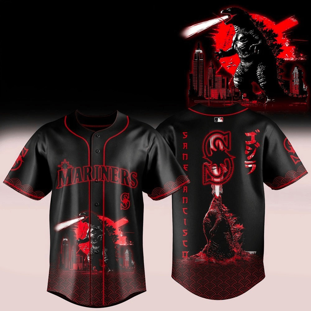 Seattle Mariners x Godzilla 2026 Jersey Mariners Merch Best Gifts For Baseball Fans