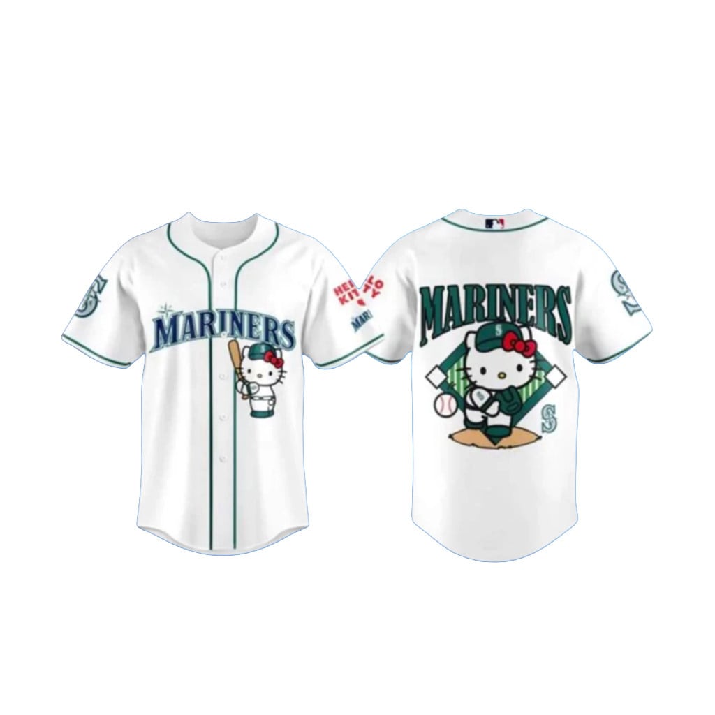 Seattle Mariners X Hello Kitty 2026 Baseball Jersey Seattle Mariners Merch Baseball Team Gifts