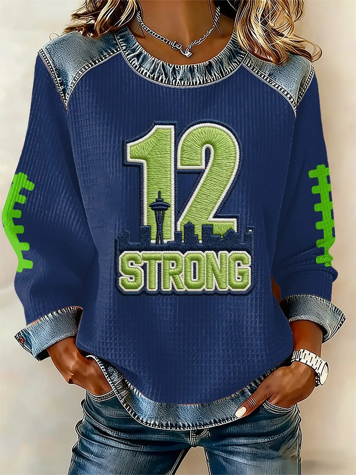 Seattle Seahawks 12 Strong Sweatshirt Women’s Game Day Apparel Best Gifts For Seahawks Fans