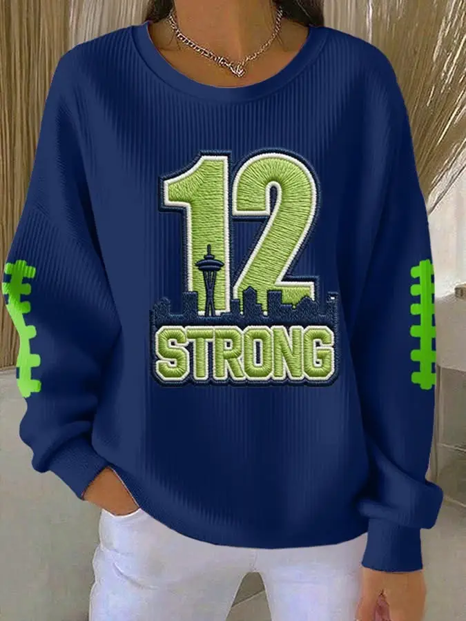 Seattle Seahawks 12 Strong Sweatshirt Women’s Game Day Apparel Seattle Seahawks Merch Fan Gifts