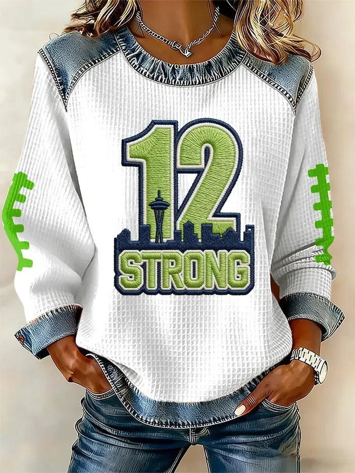 Seattle Seahawks 12 Strong Sweatshirt Women's Game Day Apparel Seattle Seahawks Merch Fan Gifts Seattle Seahawks 12 Strong Sweatshirt Women's Game Day Apparel Seattle Seahawks Merch Fan Gifts - Image 1