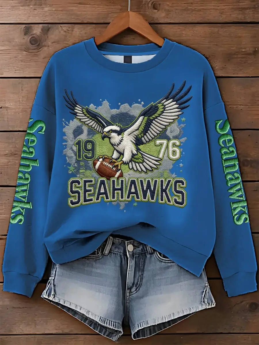 Seattle Seahawks 1976 Sweatshirt Women's Football Game Day Fan Clothing Gift For Her
