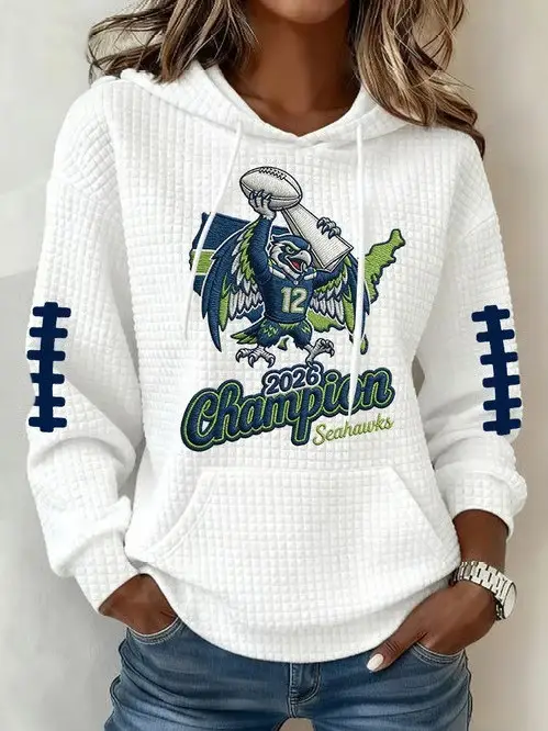 Seattle Seahawks 2026 Champion Hoodie Women's Game Day Outfits Football Gifts For Seahawks Fans