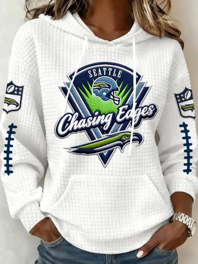 Seattle Seahawks Chasing Edges Hoodie Women's Game Day Football Merch Gifts For Seahawks Fans