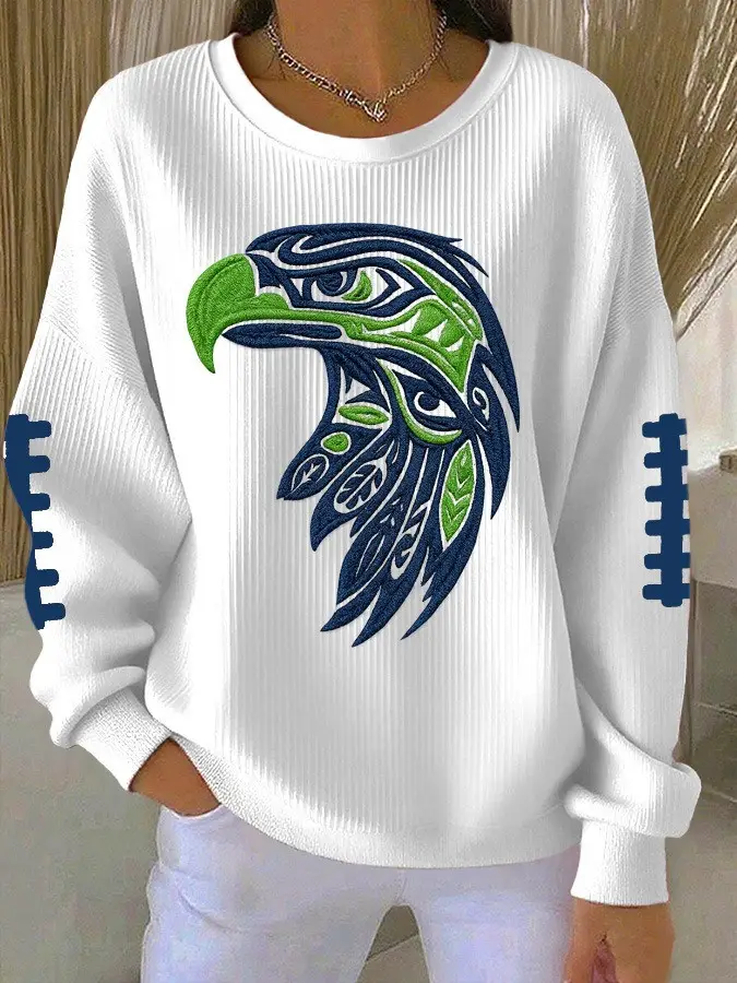 Seattle Seahawks Long Sweatshirt Women's Game Day Merch Gifts For Seahawks Fans For Her