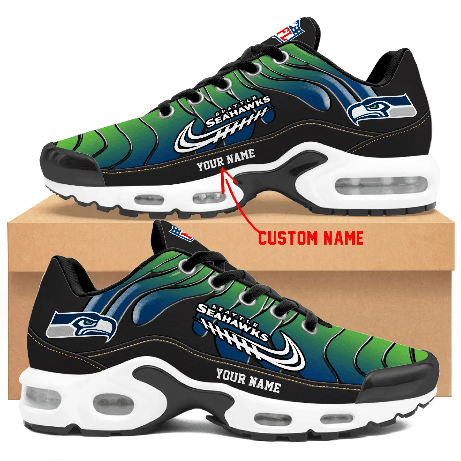 Seattle Seahawks Personalized Air Max Shoes Td