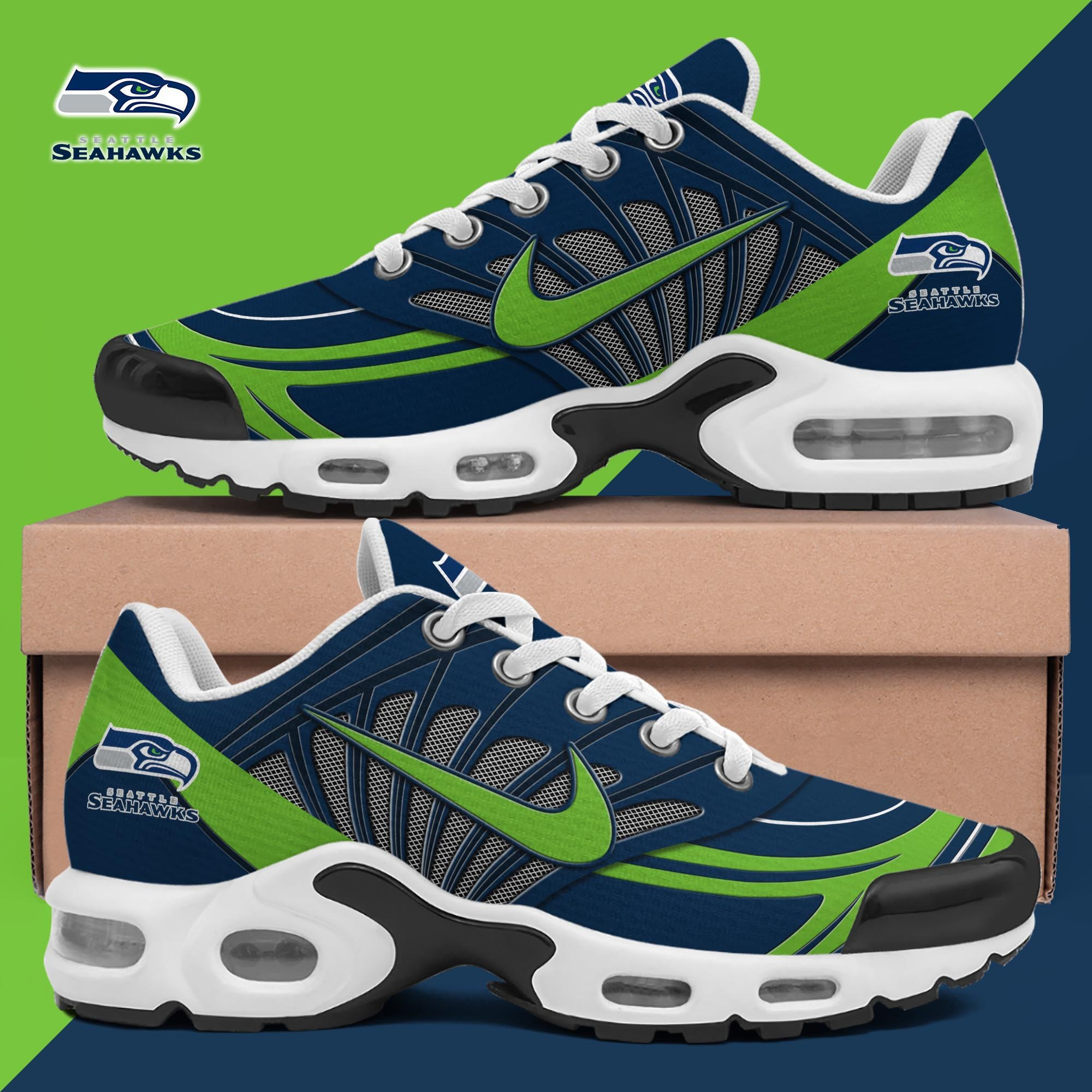 Seattle Seahawks Shoes 2026 Version Custom Name 137