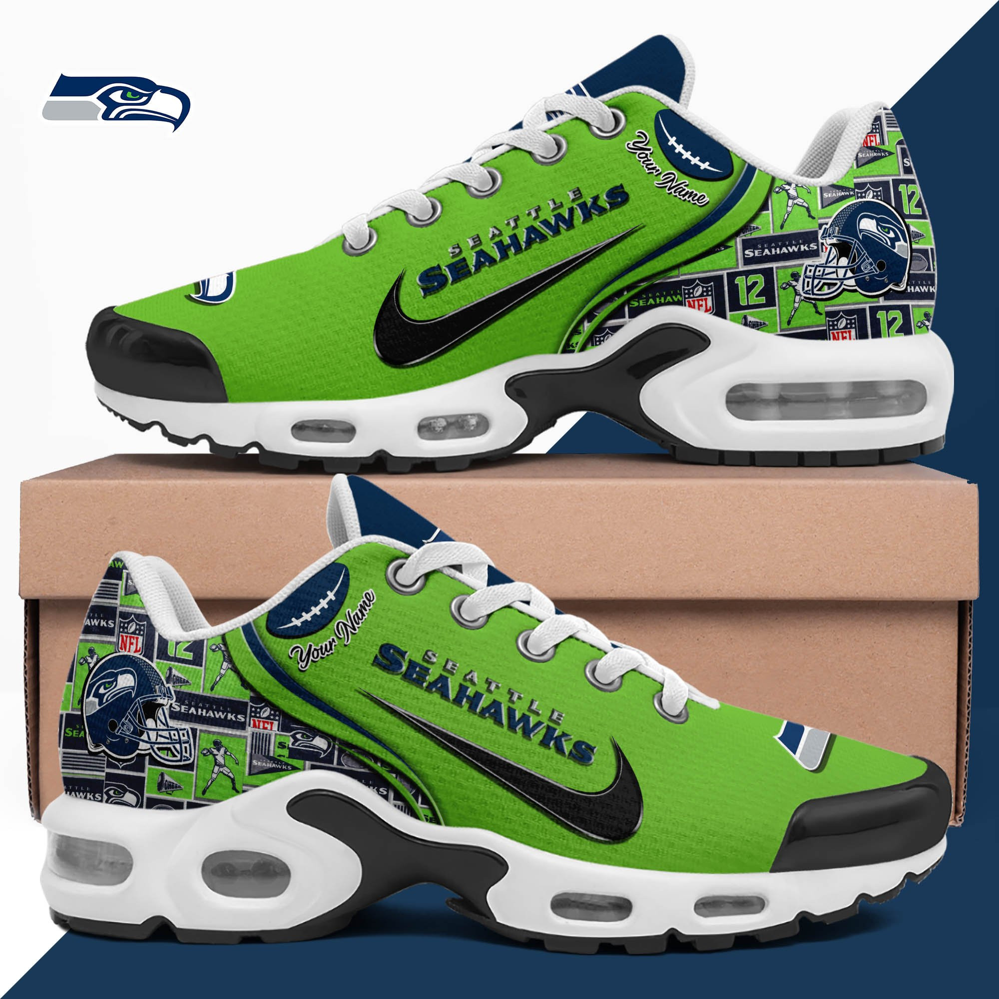 Seattle Seahawks Shoes 2026 Version Custom Your Name 499