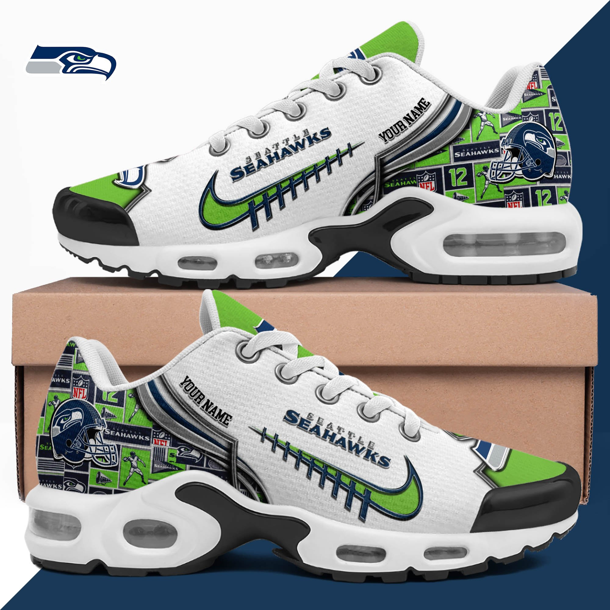 Seattle Seahawks Shoes 2026 Version Custom Your Name 642
