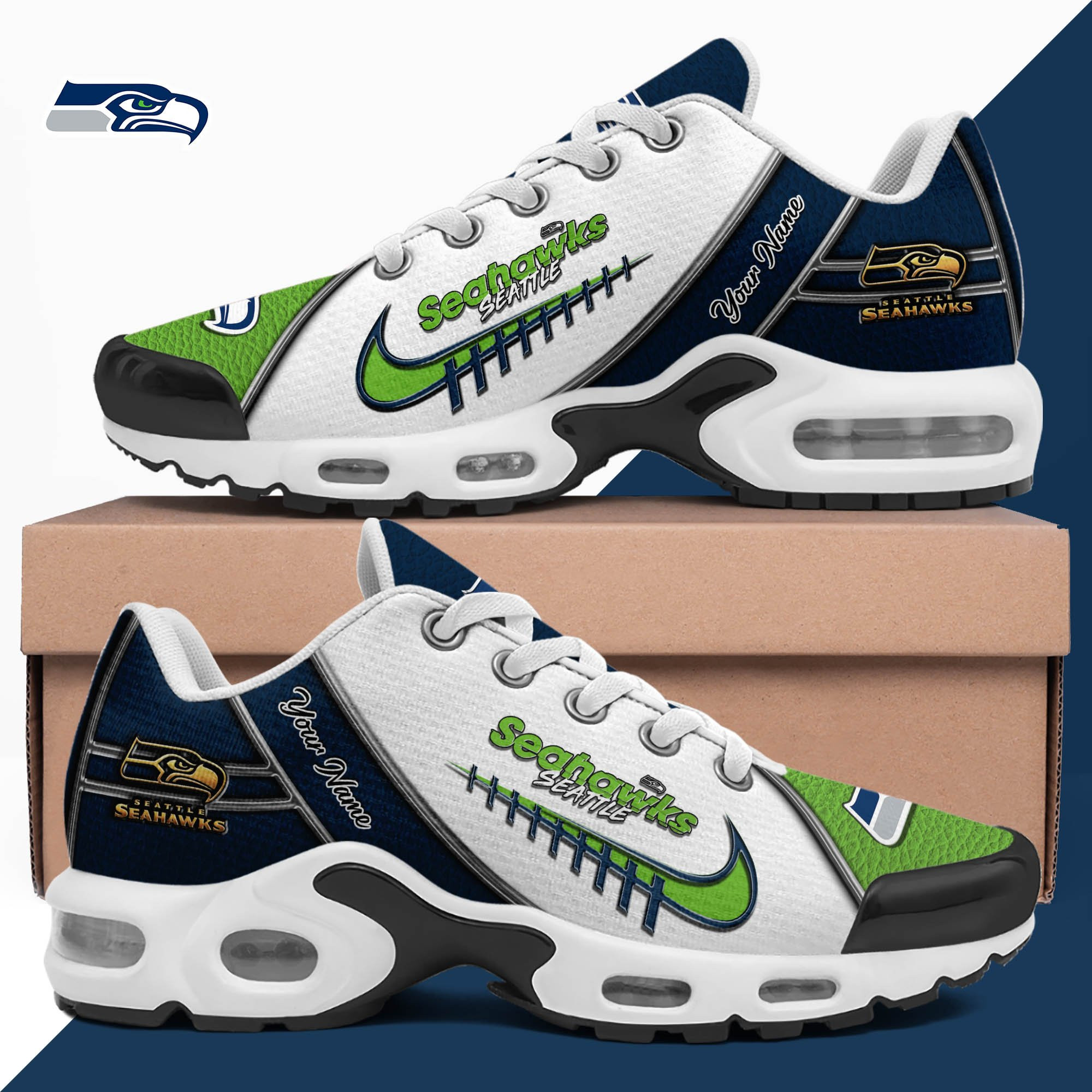 Seattle Seahawks Shoes 2026 Version Custom Your Name, Football Team Shoes 516