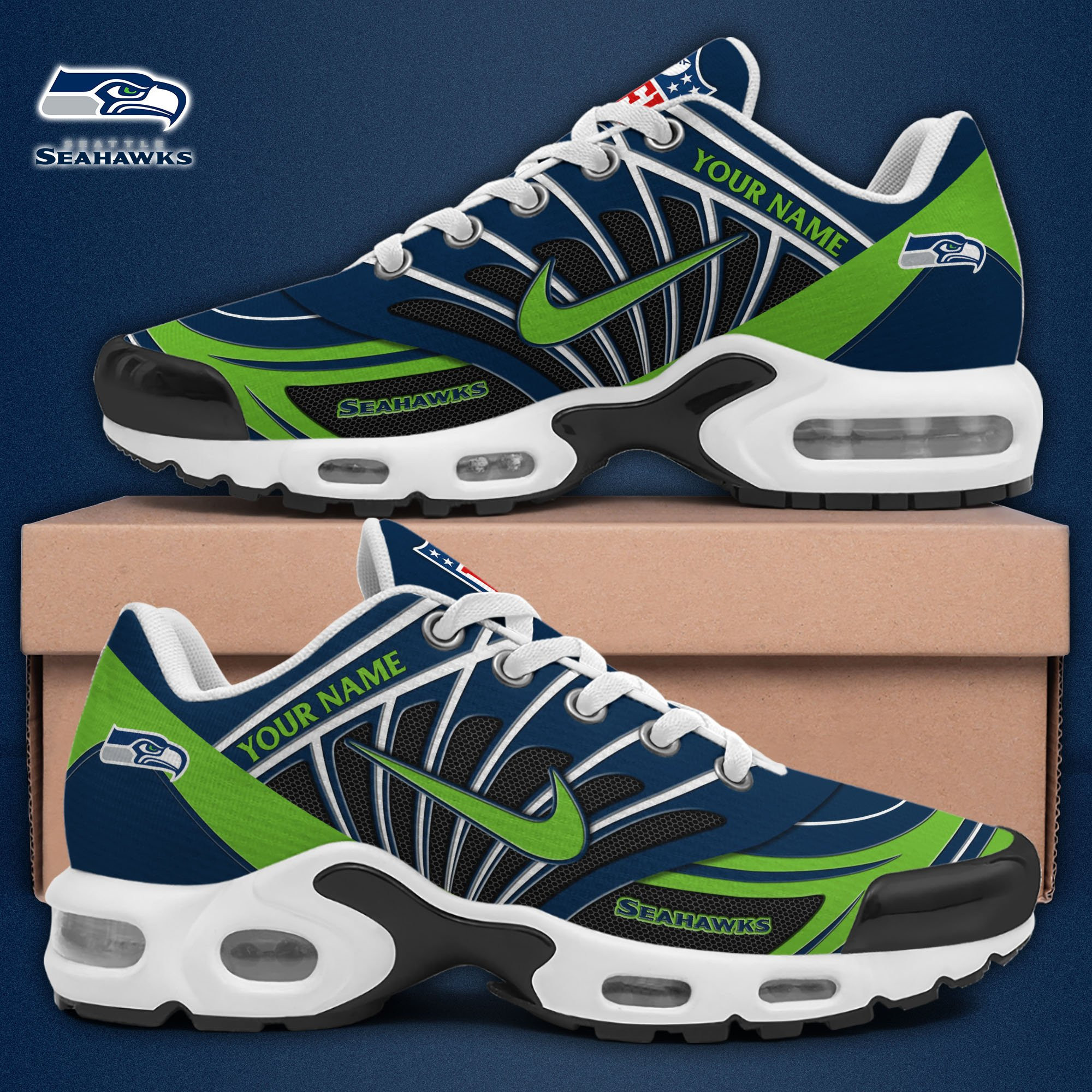 Seattle Seahawks Shoes 2026 Versions Custom Your Name 921