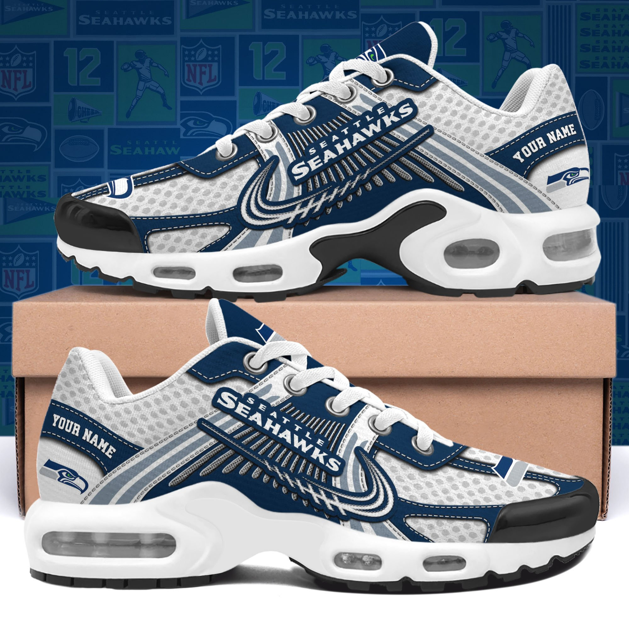 Seattle Seahawks Shoes Custom Your Name, Sport Team Shoes