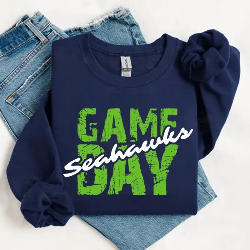 Seattle Seahawks Sweatshirt Game Day Merch Apparel Football Gifts For Seahawks Fans