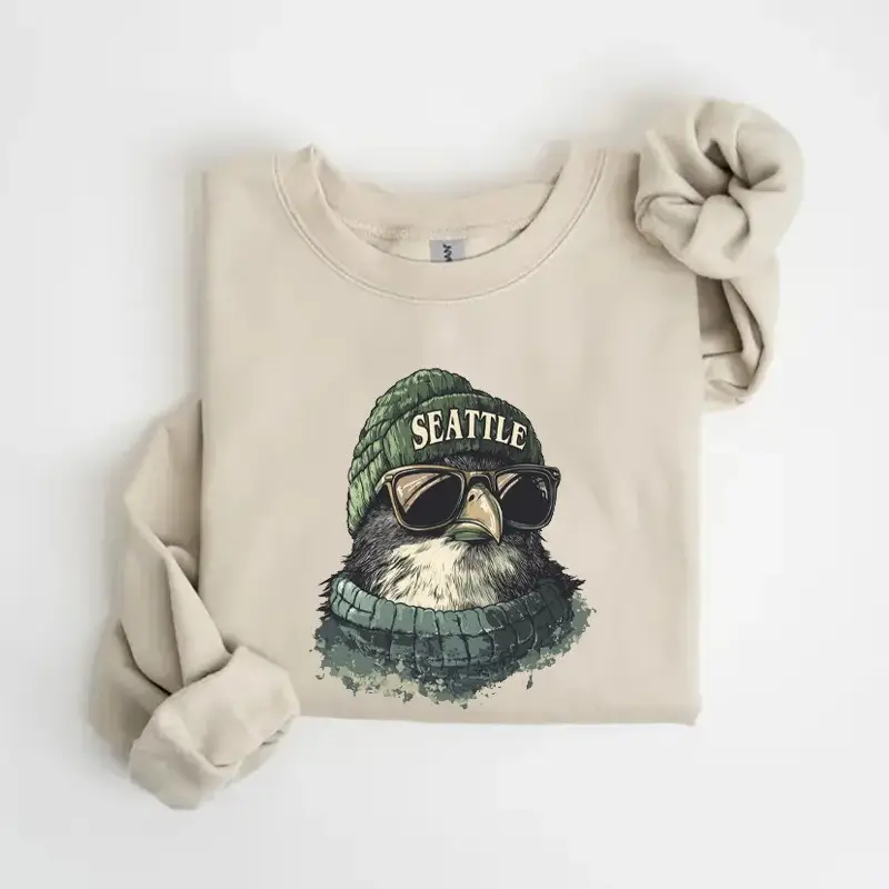 Seattle Seahawks Sweatshirt Trendy Game Day Clothing Seahawks Merch Football Themed Gifts