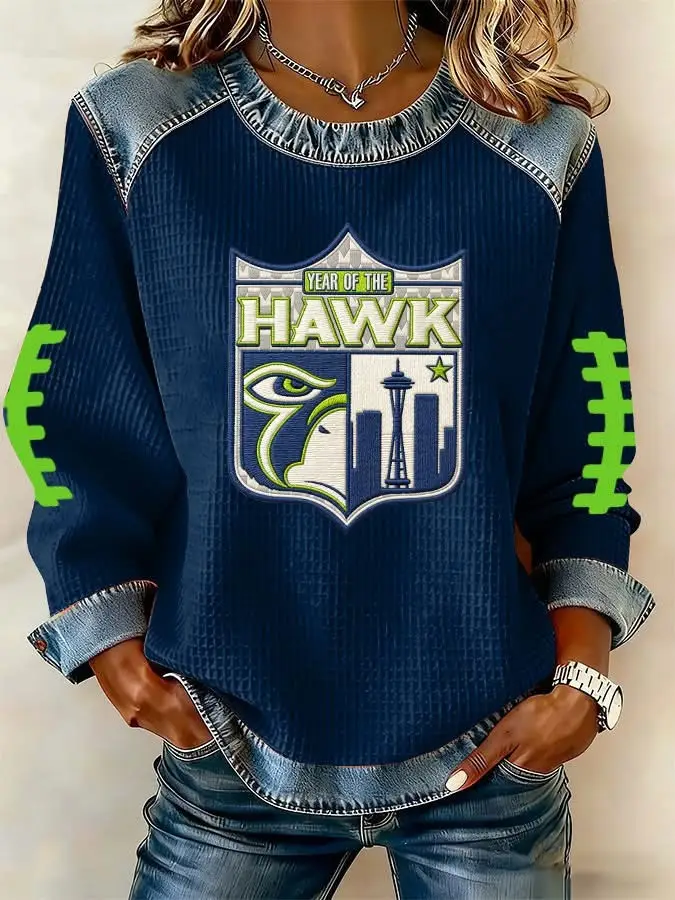 Seattle Seahawks Sweatshirt Year Of The Hawk Football Fan Clothing Gifts For Women