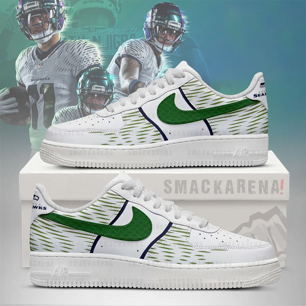 Seattle Seahawks The 12s Air Force 1 Shoes Seahawks Merch Gifts For Football Fan