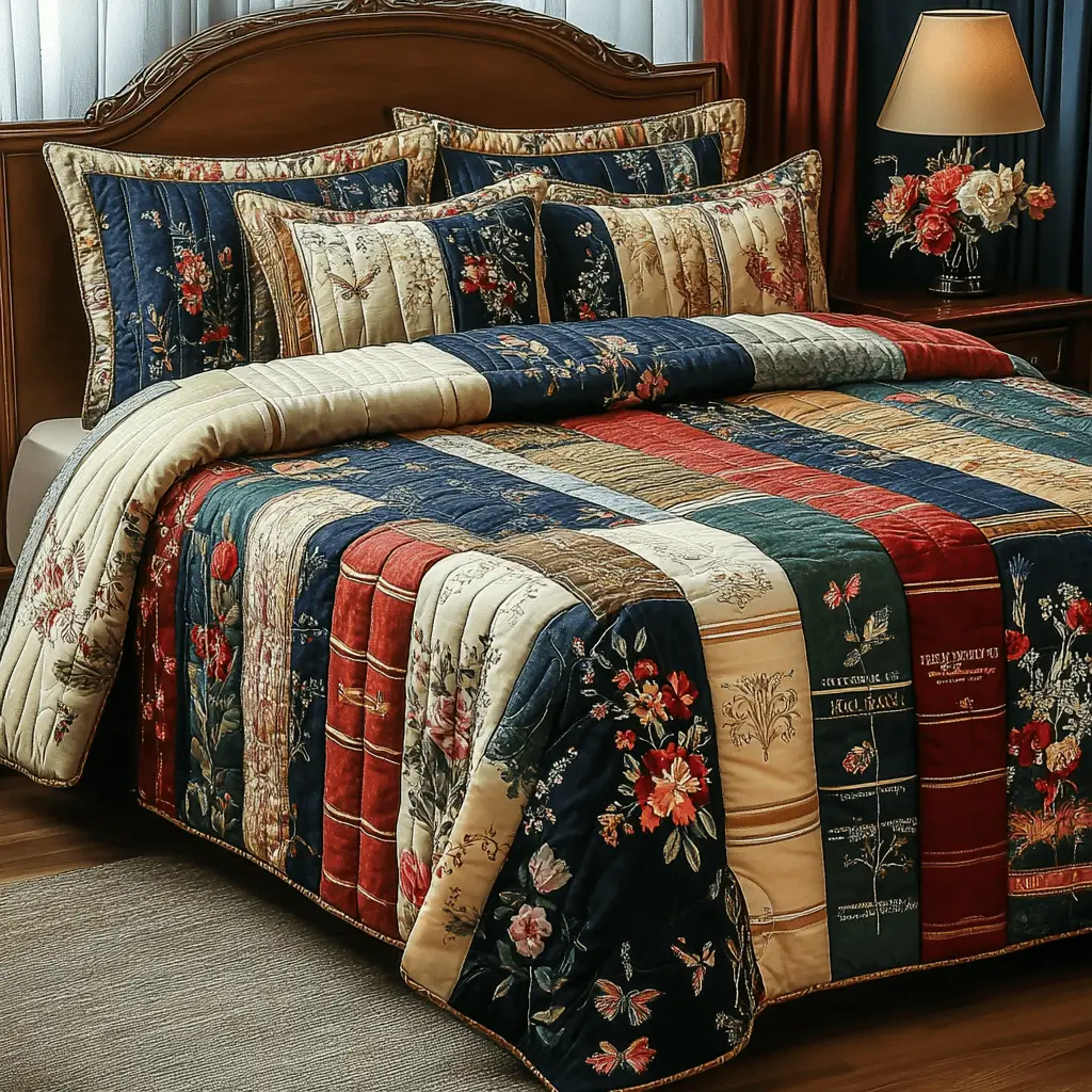 Secret Library Quilted Bedding Set Cool Bedroom Decor Great Book Presents