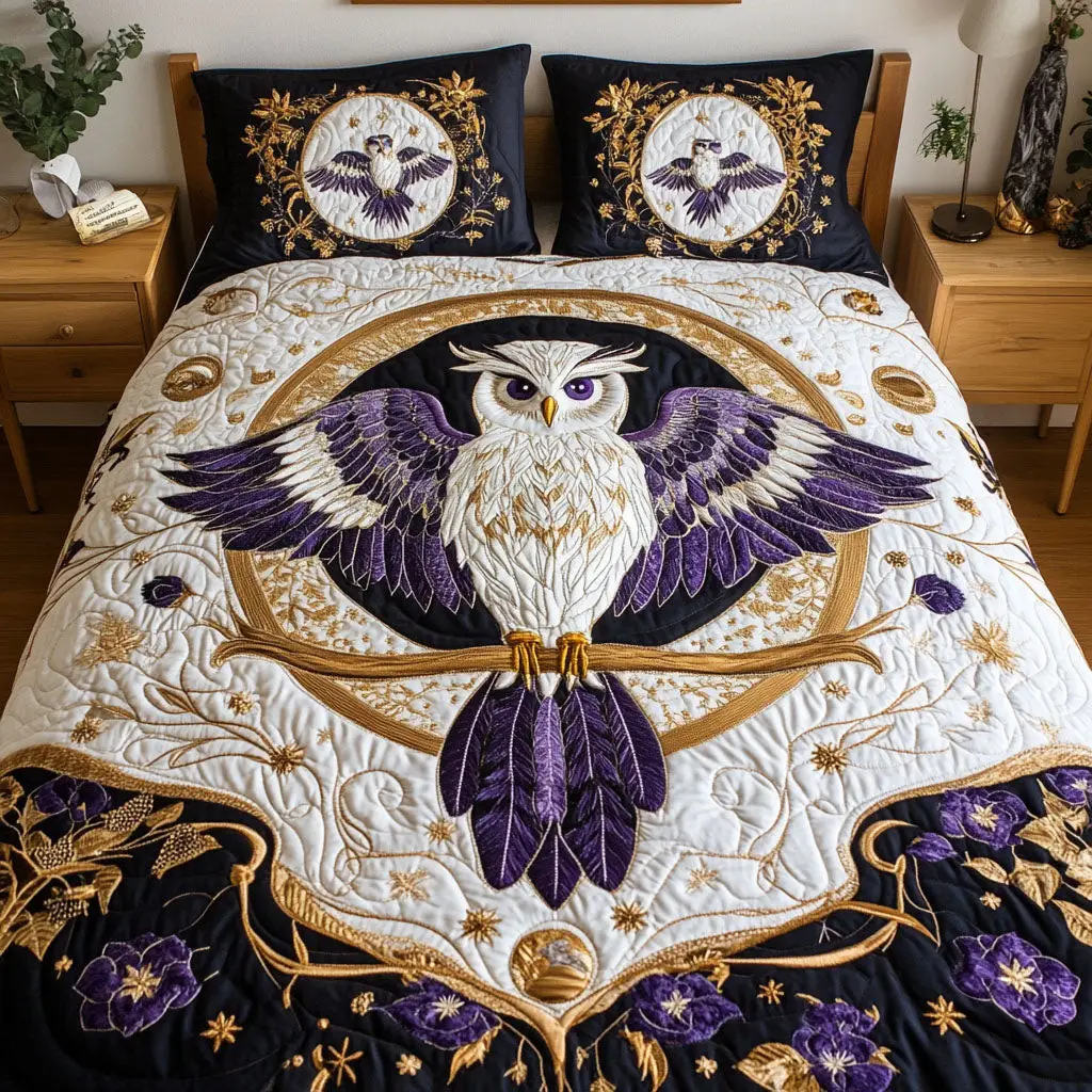 Seer Of The Moon Quilted Bedding Set Perfect Housewarming Gift for a Cozy Bedroom Seer Of The Moon Quilted Bedding Set Perfect Housewarming Gift for a Cozy Bedroom - Image 1
