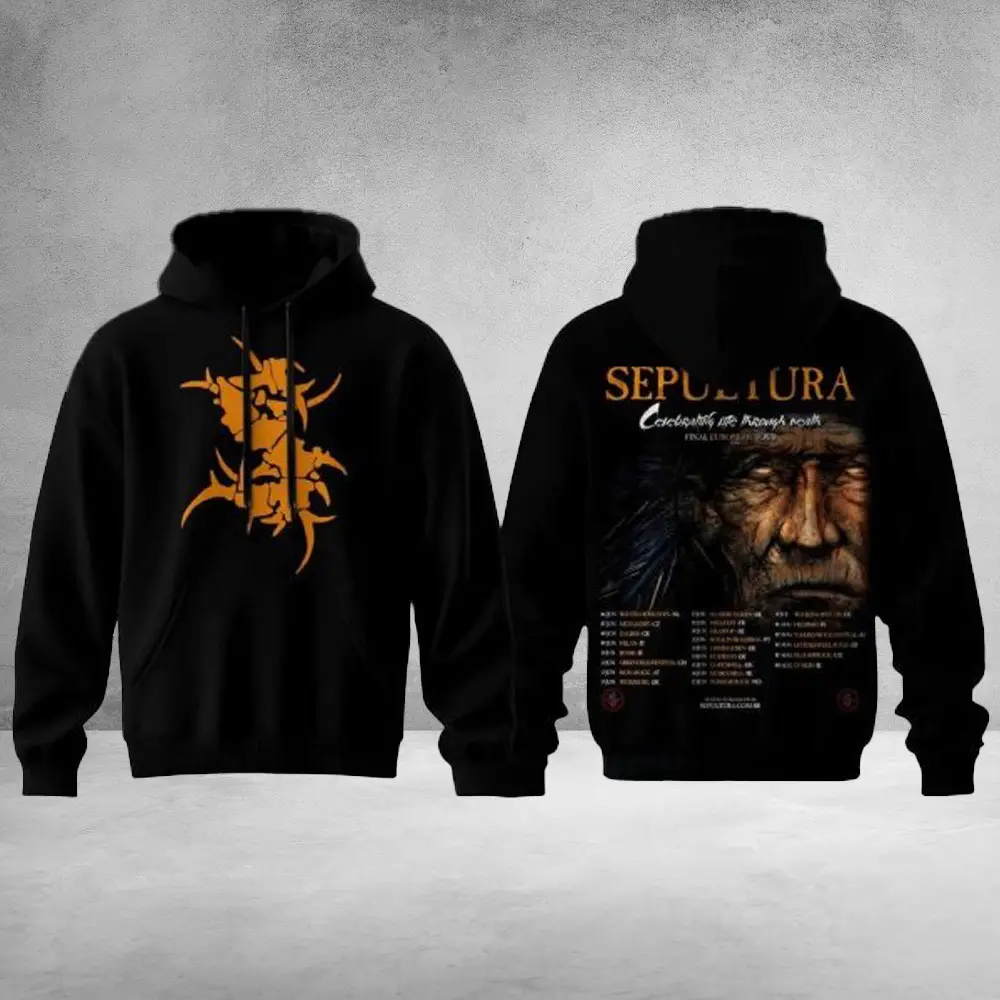 Sepultura Black Hoodie World Tour 2026 Clothing Unique Gift Ideas For Music Lovers