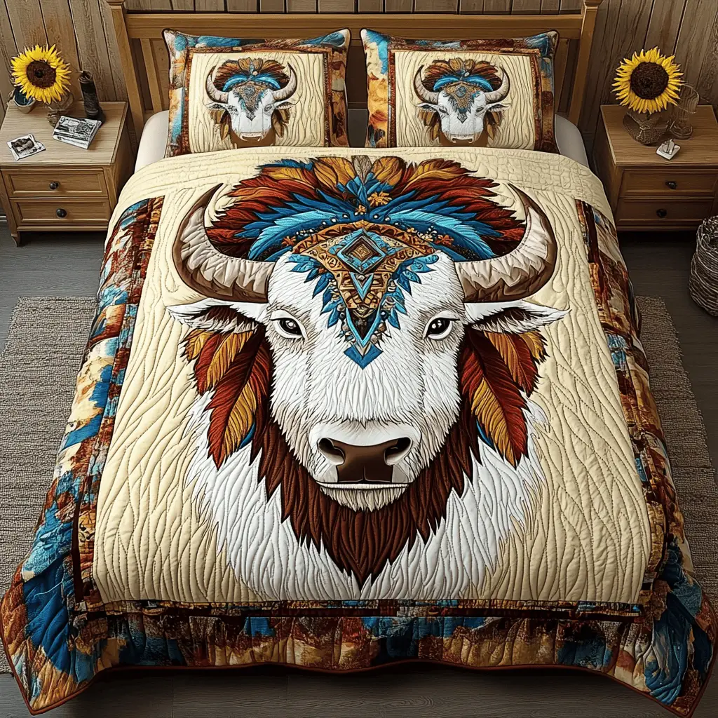 Serene Warrior Quilted Bedding Set Best Bedspread Set Cactus Inspired Gifts Serene Warrior Quilted Bedding Set Best Bedspread Set Cactus Inspired Gifts - Image 1