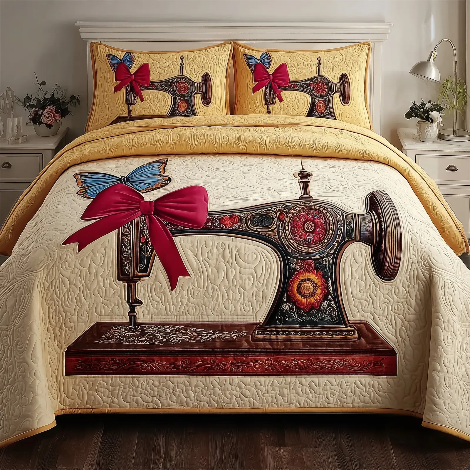 Sewing Quilted Bedding Set Hypoallergenic
