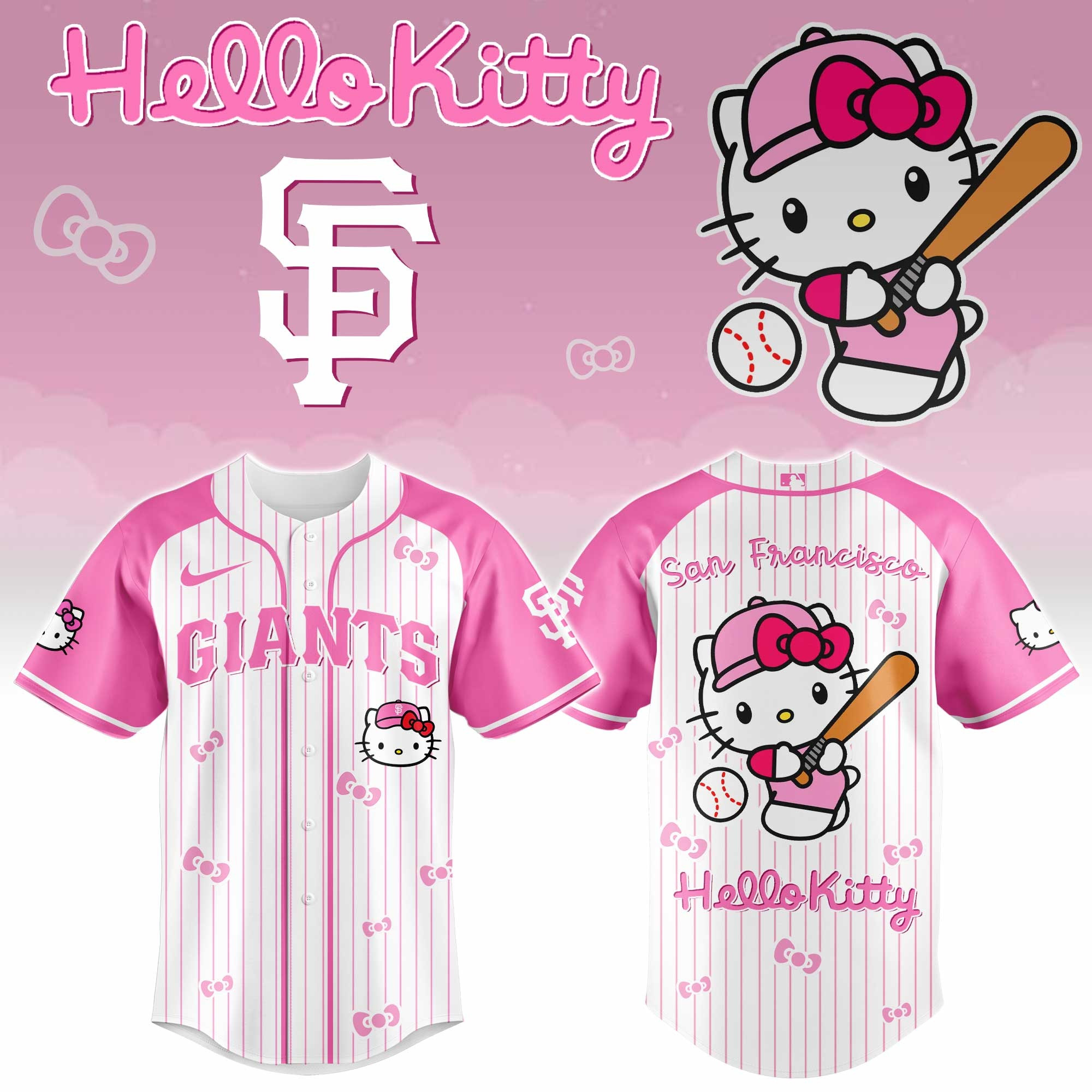 SF 49ers Hello Kitty 2026 Jersey Hello Kitty Giants Baseball Merch Gift For Sister SF 49ers Hello Kitty 2026 Jersey Hello Kitty Giants Baseball Merch Gift For Sister - Image 1