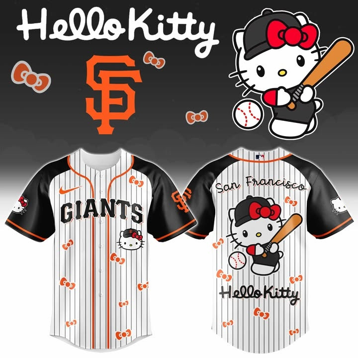 SF 49ers MLB X Hello Kitty Night Jersey Hello Kitty Giants Baseball Merch Gift For Team Spirit