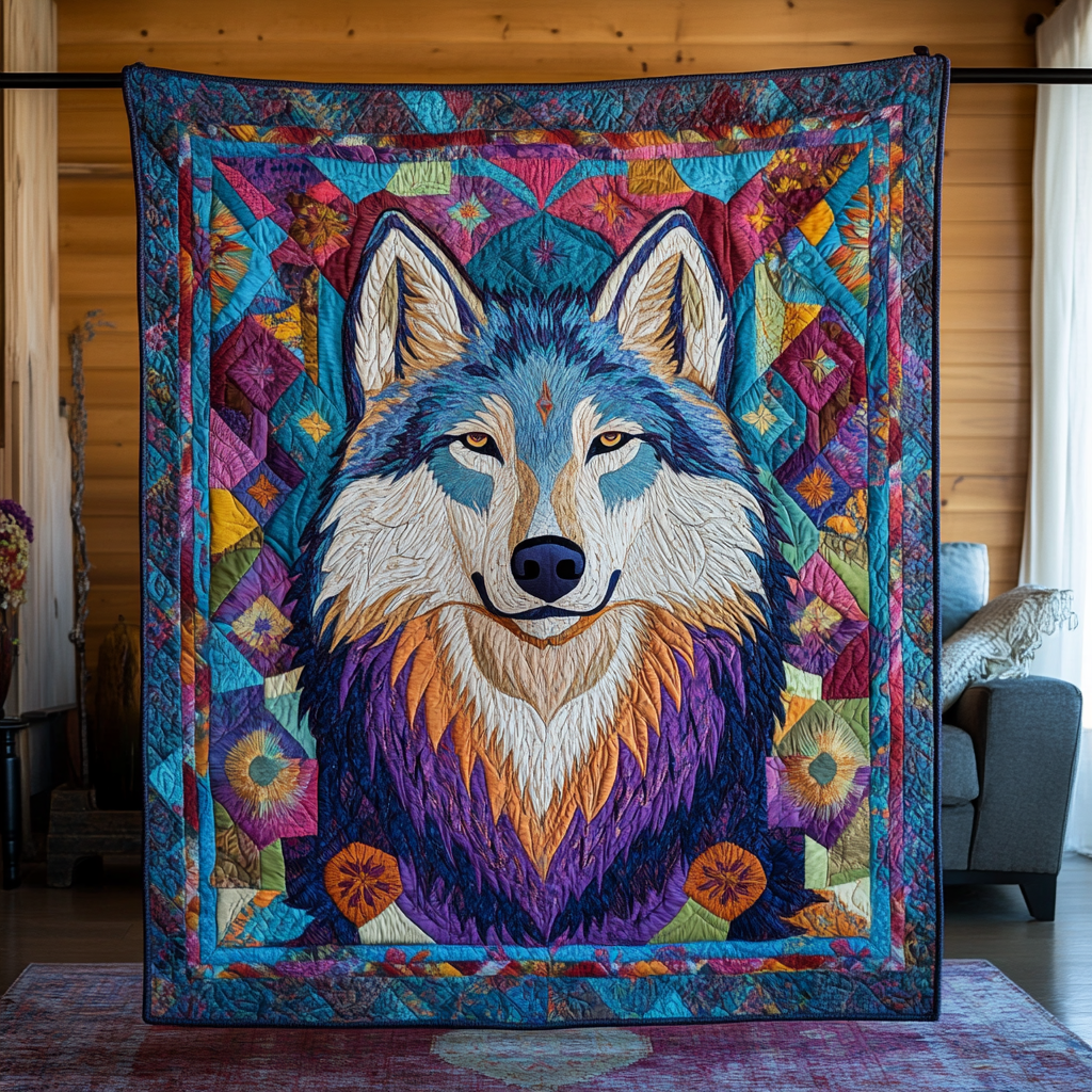 Shadow Fang Quilted Blanket Xmas Holiday Best Gifts For Wolf Lovers Shadow Fang Quilted Blanket Xmas Holiday Best Gifts For Wolf Lovers - Image 1