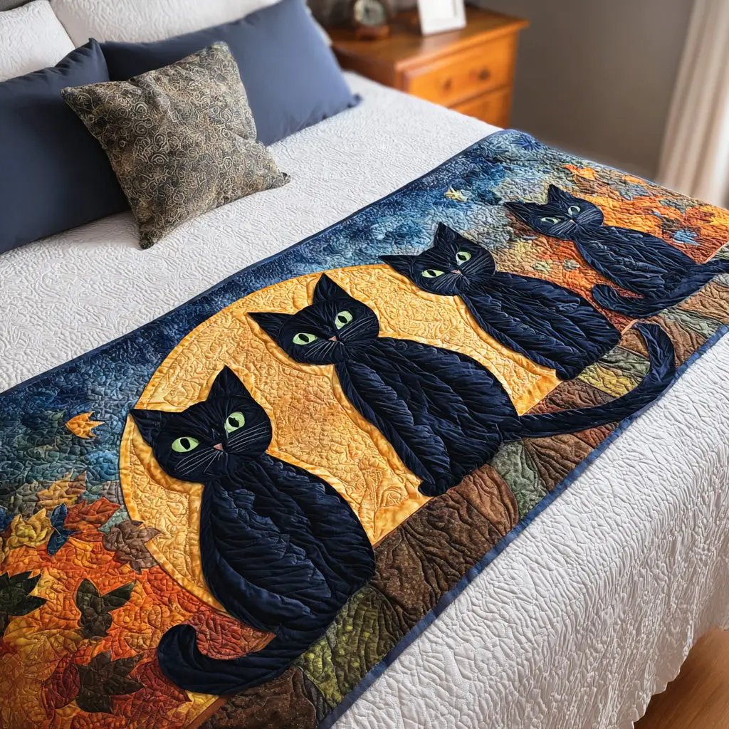 Shadow Garden Quilted Bed Runner Shadow Garden Flow Moody Home Gift
