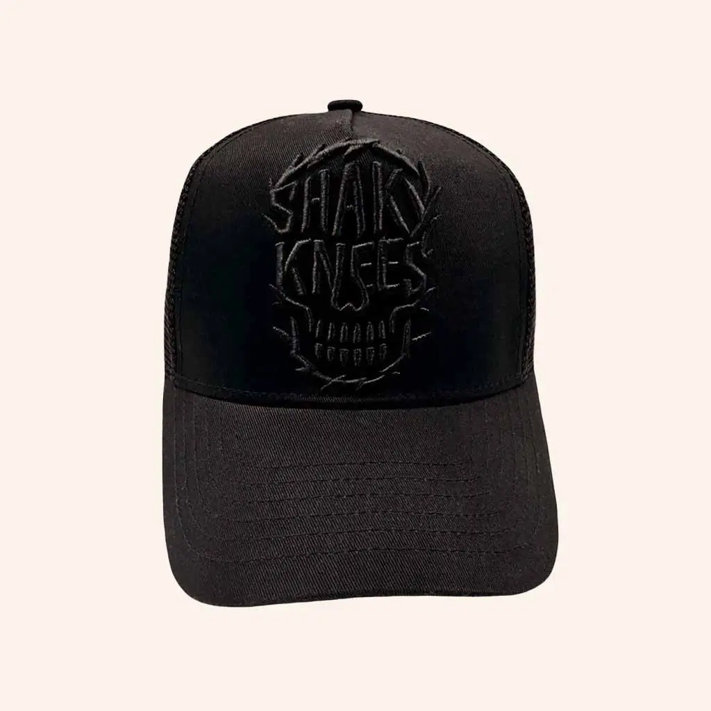 Shaky Knees Merch Skull Embroidered Trucker Hat Christmas Gift Ideas For Him -WearandDecor