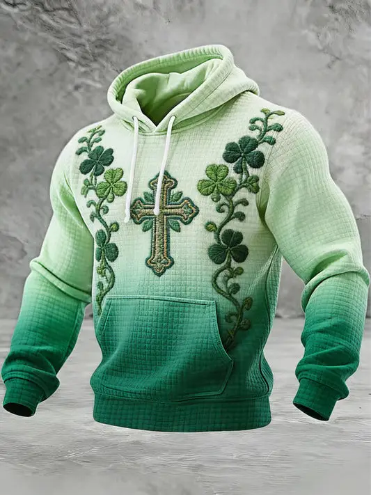 Shamrock Celtic Cross Floral Hoodie St Patricks Day Outfit Irish Pride Best Gift Idea Shamrock Celtic Cross Floral Hoodie St Patricks Day Outfit Irish Pride Best Gift Idea - Image 1