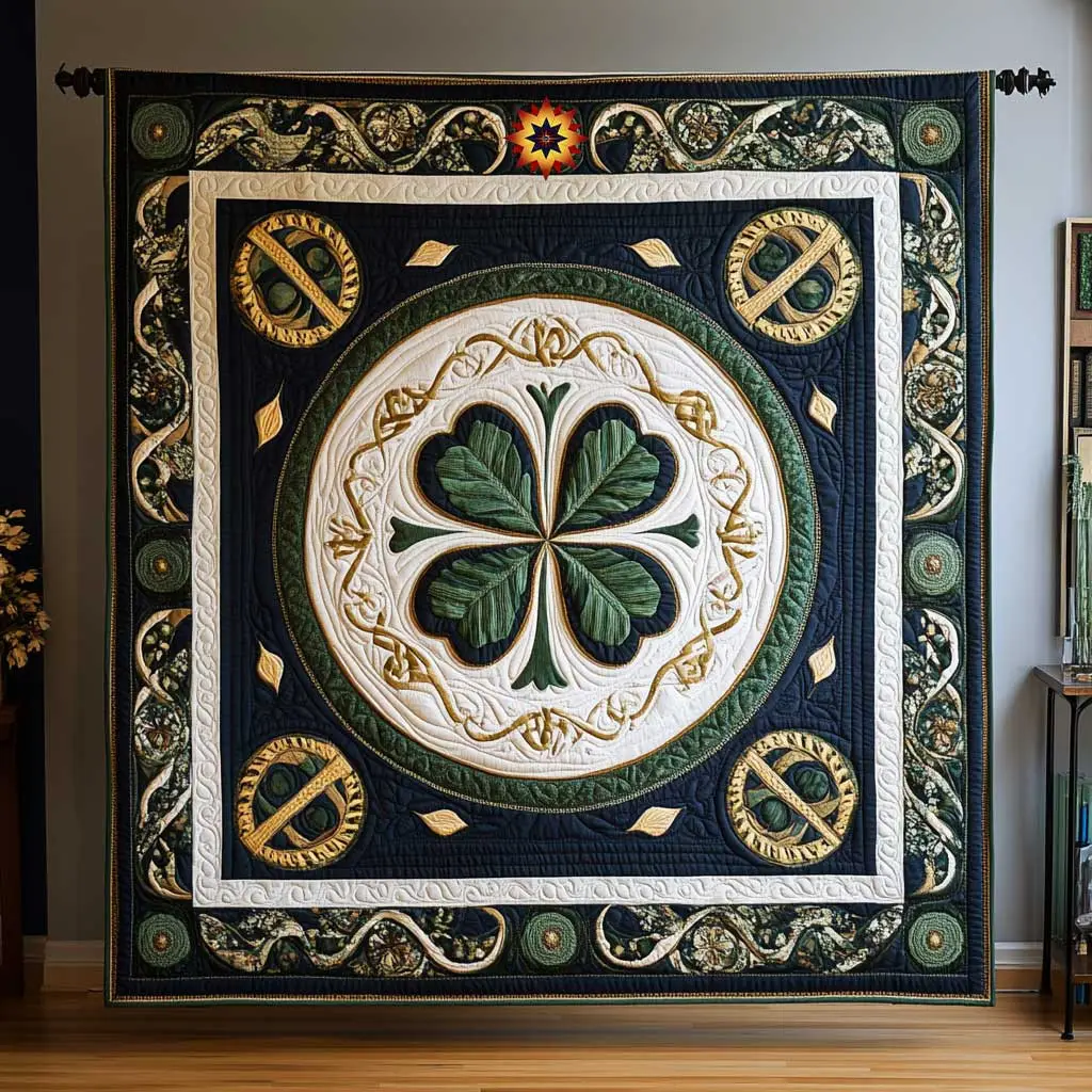 Shamrock Serenity Quilted Blanket Room Decor Ideas St Patrick's Day Gifts For Mother