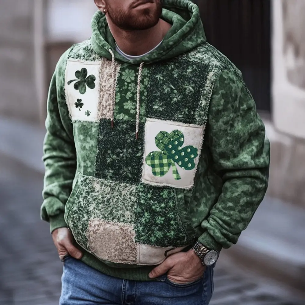 Shamrock St Patrick's Day Hoodie Vintage Hoodie Patrick's Day Gifts For Irish