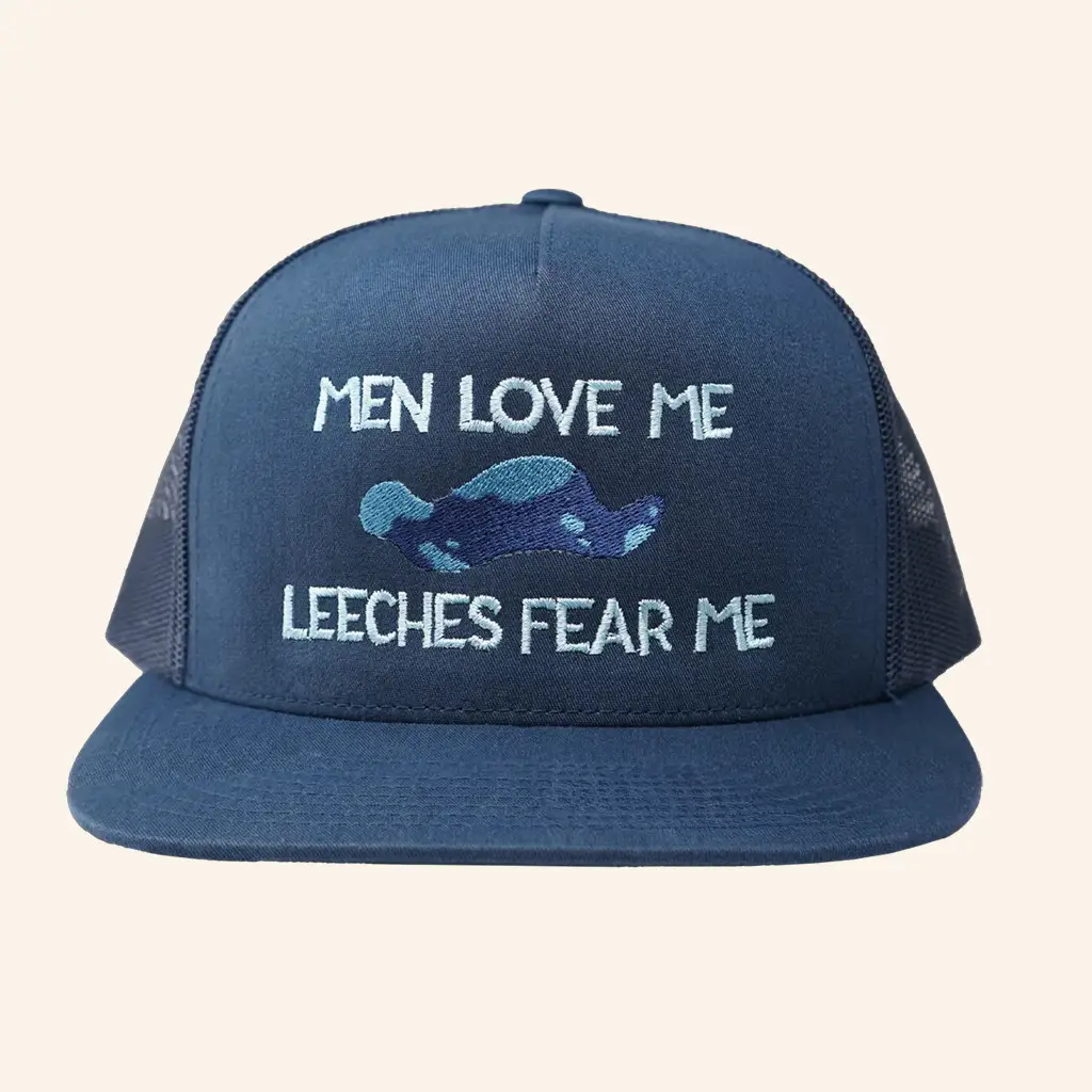 Shark Robot Merch Spindlehorse Men Love Me Leeches Fear Me Trucker Hat Snapback Him Gifts -WearandDecor