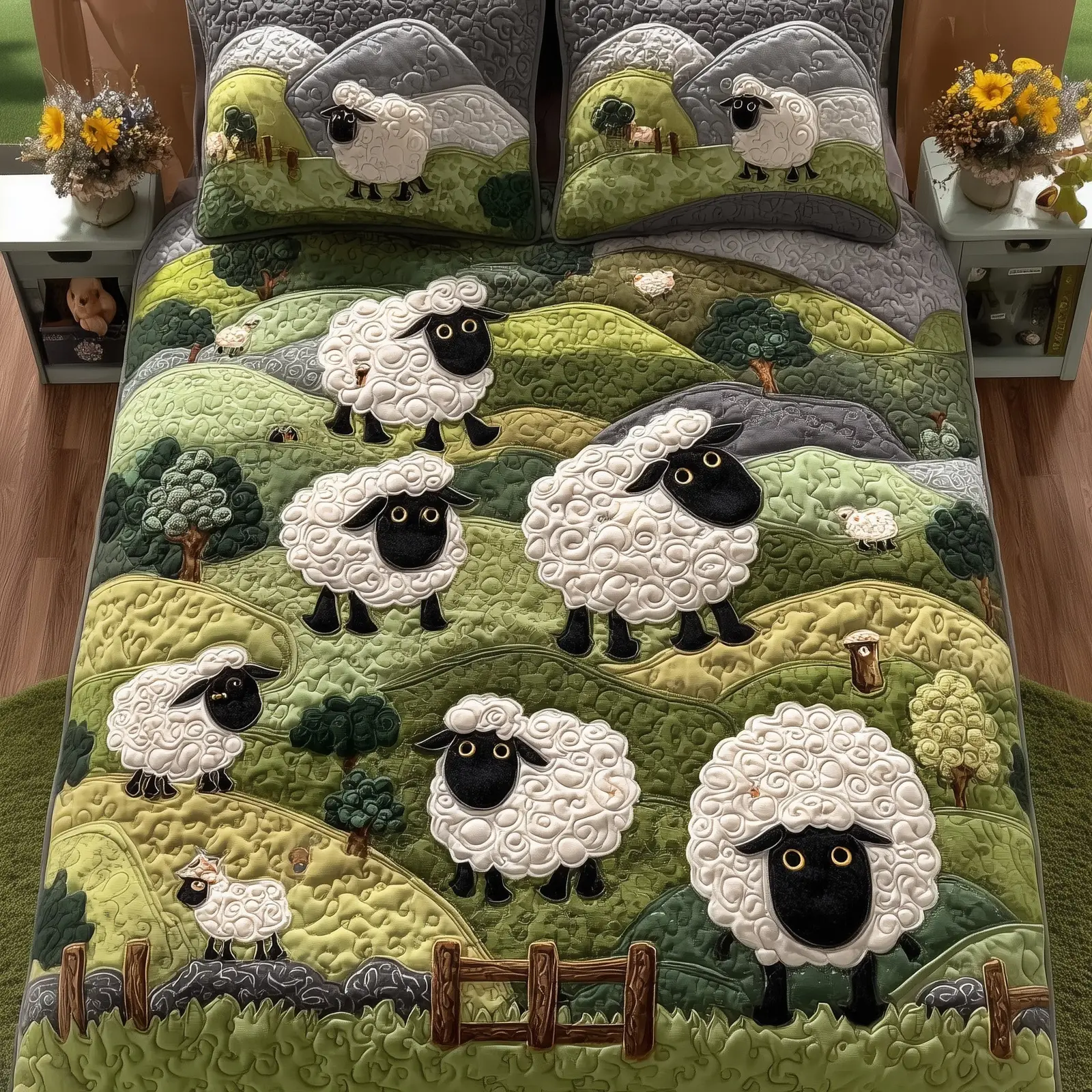 Sheep Mountain Quilted Bedding Set Holiday Gift