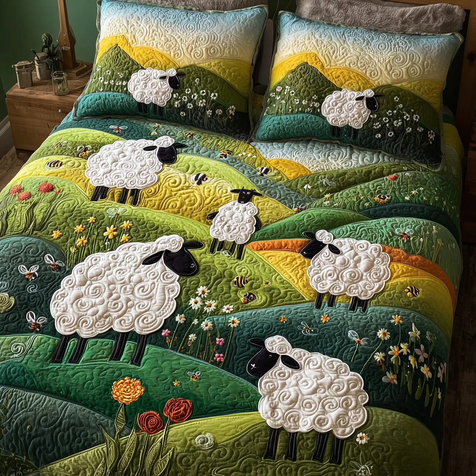 Sheep Mountain Quilted Bedding Set Modern Design
