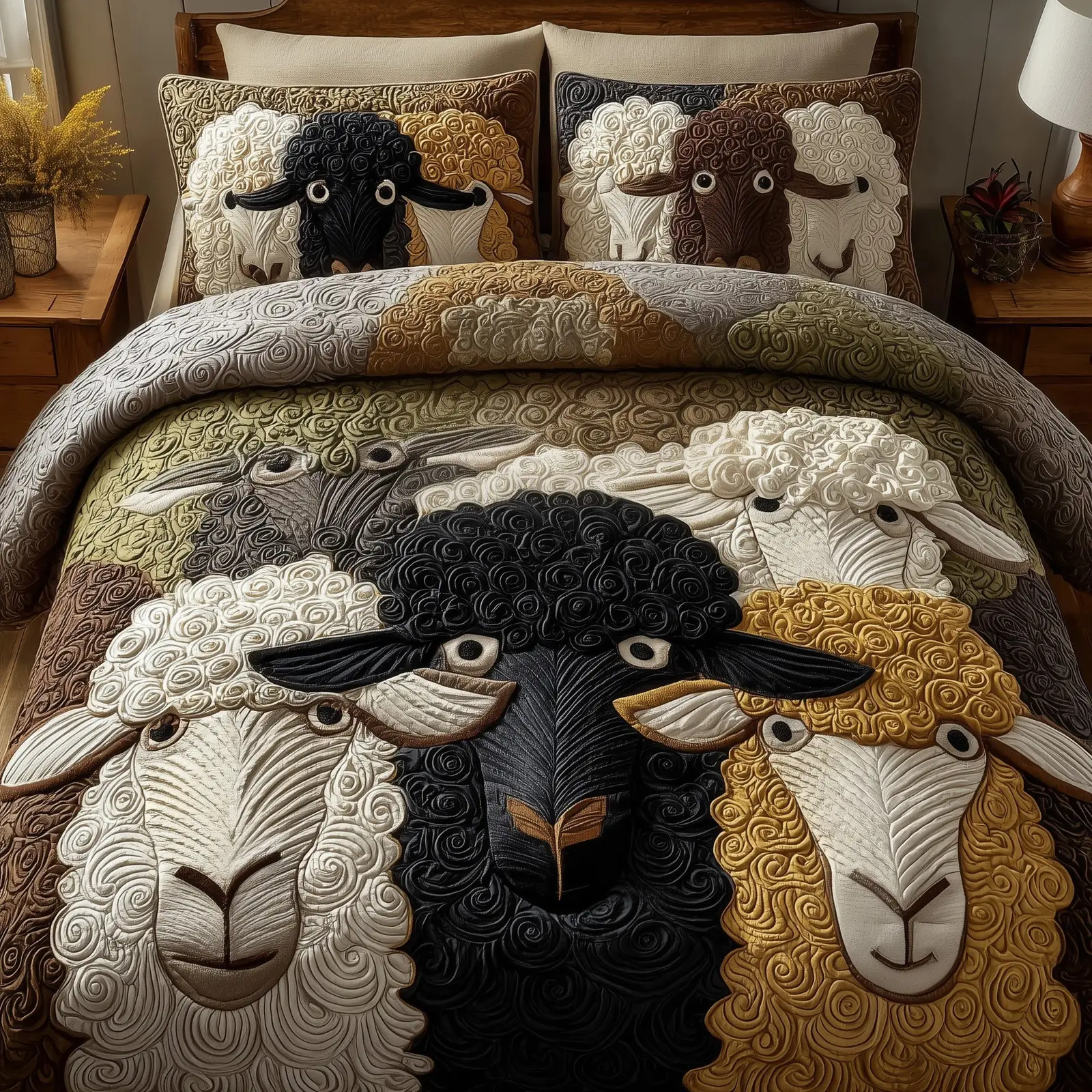 Sheep Quilted Bedding Set Durable & Long-lasting