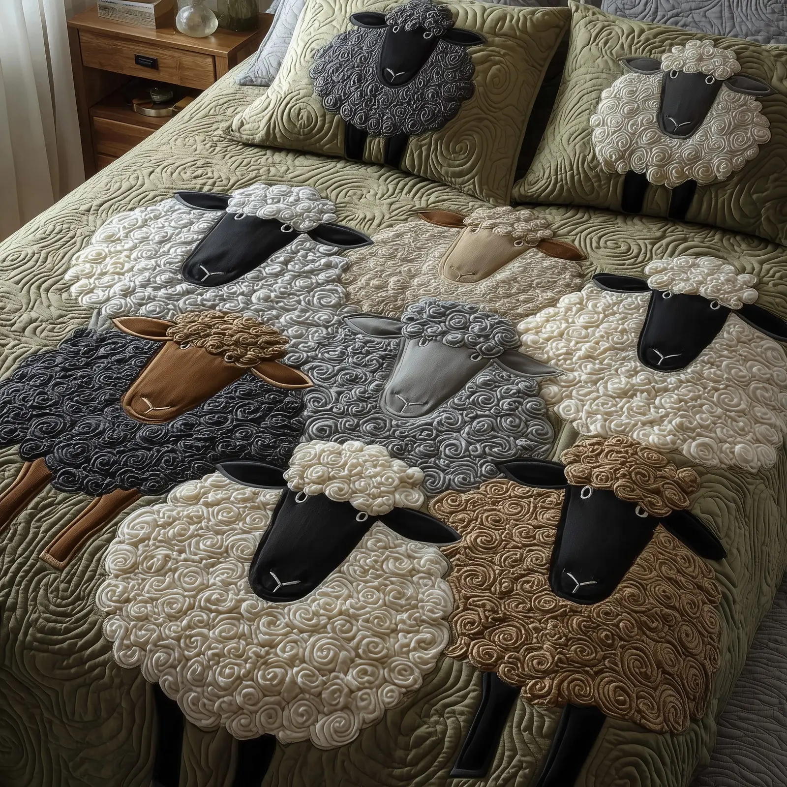 Sheep Serenity Quilted Bedding Set Soft & Smooth
