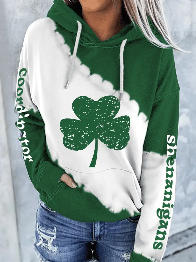 Shenanigans Coordinator Hoodie Shamrock Hooded Sweatshirt Best St Patrick’s Day Gifts For Her