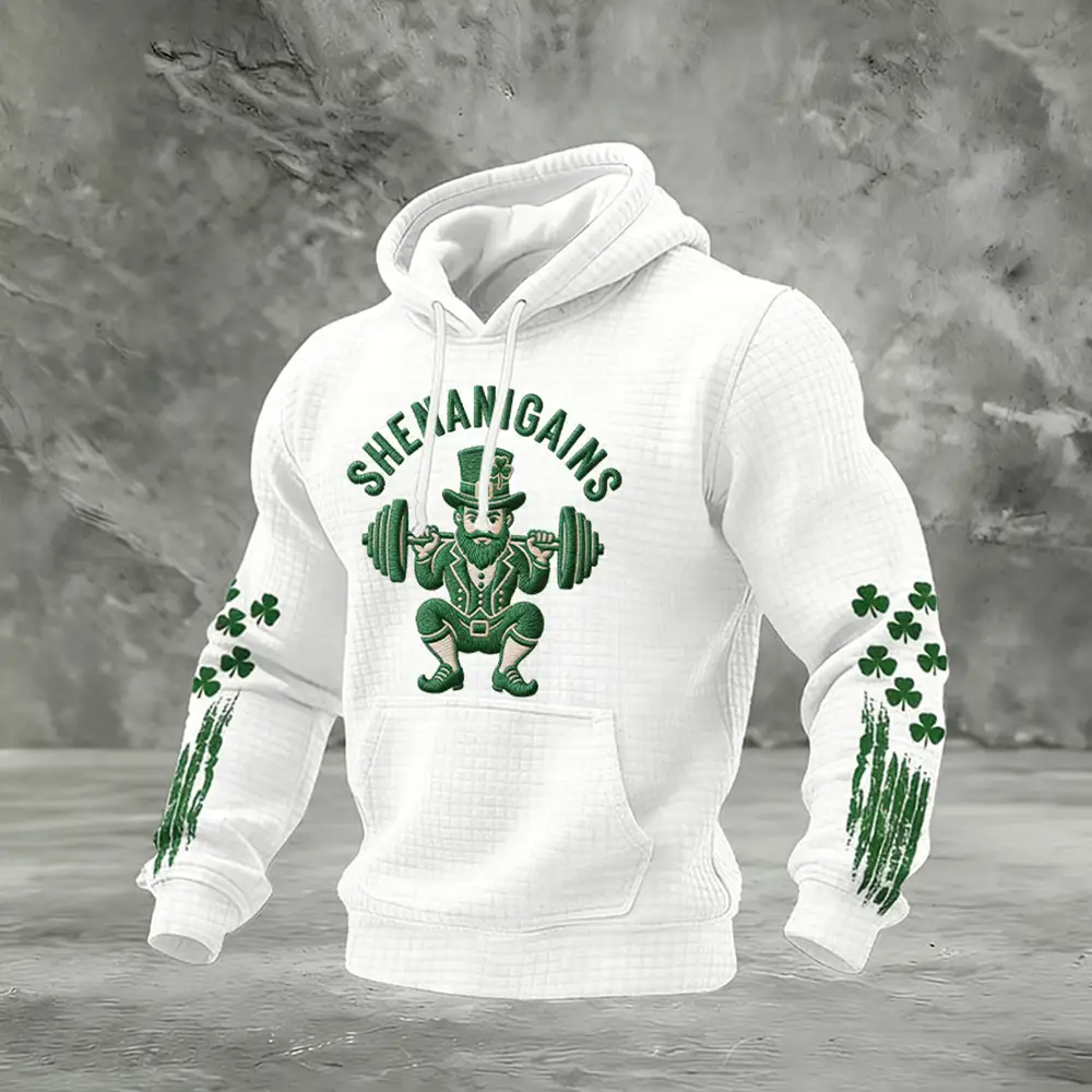 Shenanigans Shamrock Irish American Heritage Flag Hoodie Saint Patricks Day Apparel Shenanigans Shamrock Irish American Heritage Flag Hoodie Saint Patricks Day Apparel - Image 1