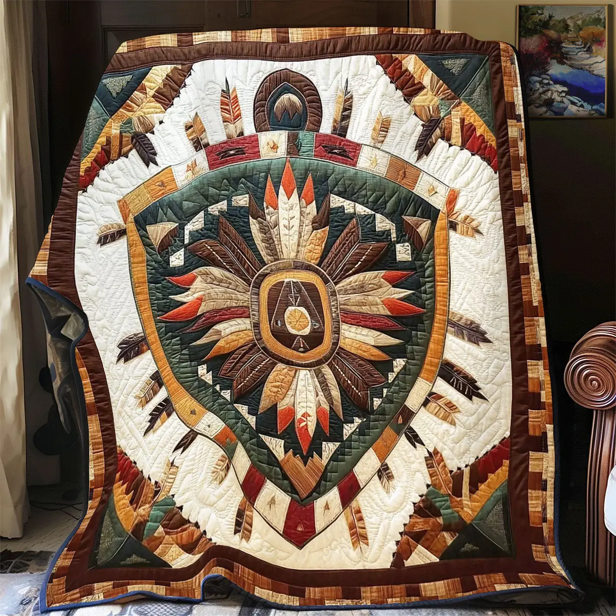 Shield Native American Quilt Blankets Best Father's Day Gifts For First Time Dad