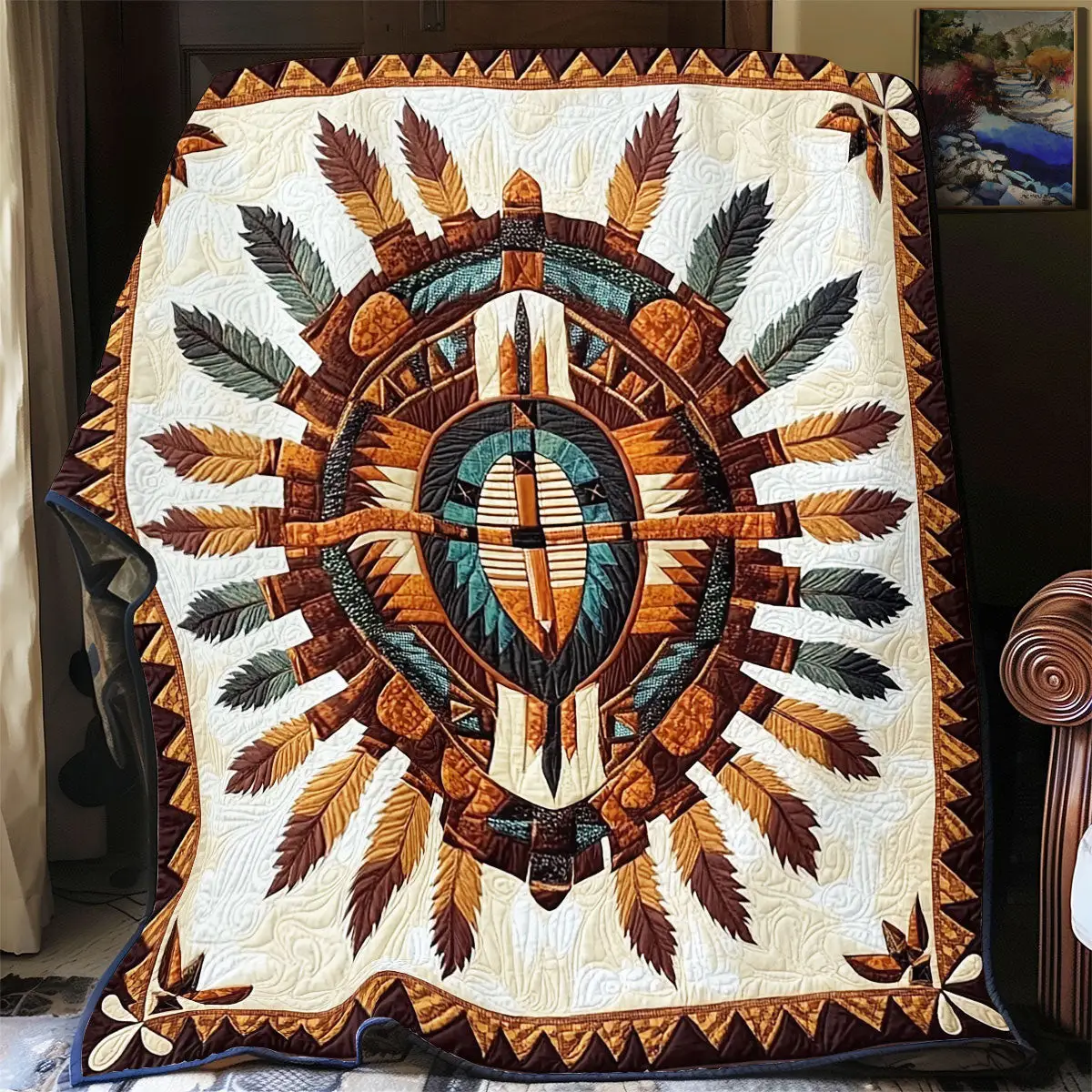 Shield Native American Quilt Blankets Fathers Day Gifts For Husband