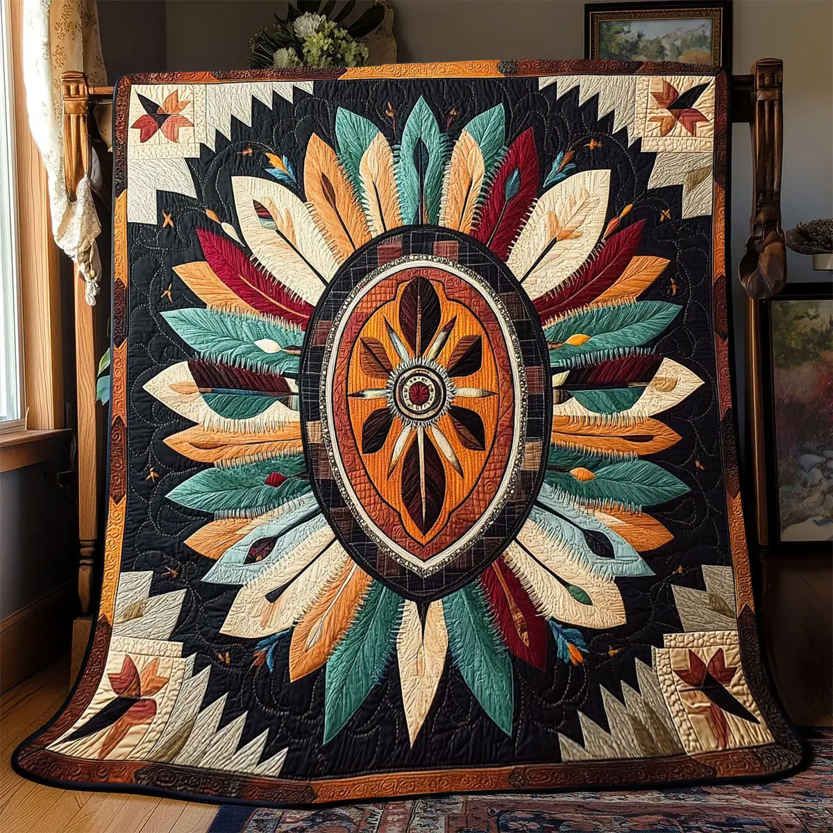 Shield Native American Quilt Blankets Father's Day Gifts For Son In Law