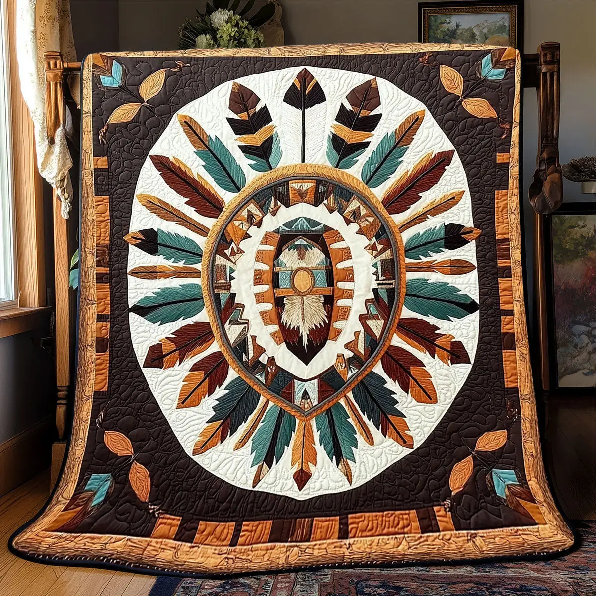 Shield Native American Quilt Blankets Father's Day Presents For Son